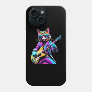 A Cat Who Is The Essence Of A Cool And Funky Guitarist Phone Case