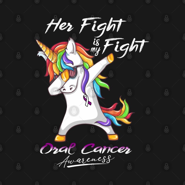 Her Fight is my Fight Oral Cancer Fighter Support Oral Cancer Warrior Gifts by ThePassion99