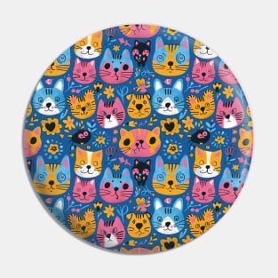 Whimsical Animal Faces Pattern Pin