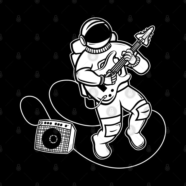 Astronaut Rockstar (White Fill) by Koyaanisqatsian