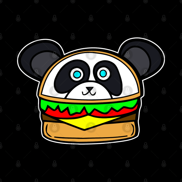 Panda Bear Cheeseburger by MaystarUniverse