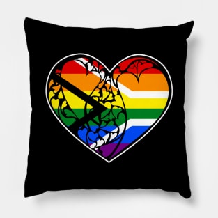 Gay Pride Flag of South Africa LGBT+ Heart Pillow