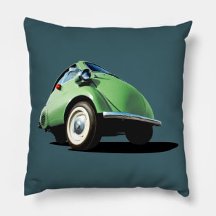 Isetta bubble car in green Pillow