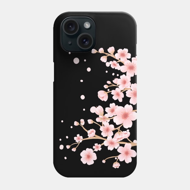 Pink Cherry Blossom Watercolor Floral Patterns Romantic Soft Delicate Phone Case by SimpleModern