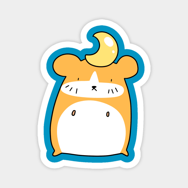 Moon Hamster Magnet by saradaboru