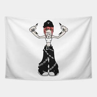 Anime cartoony girl y2k-2 Tapestry