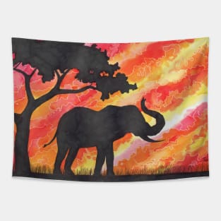 Elephant Watercolour Tapestry