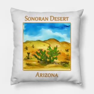 Prickly Pear Cactua as seen in the Sonoran Desert Pillow