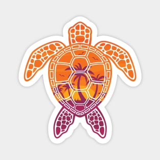 Tropical Sunset Sea Turtle Design Magnet