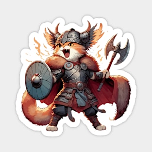 Funny Viking Warrior Cat Norse Mythology Anime Portrait Magnet