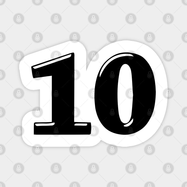 Number 10 in 3d font text style Magnet by Spinkly