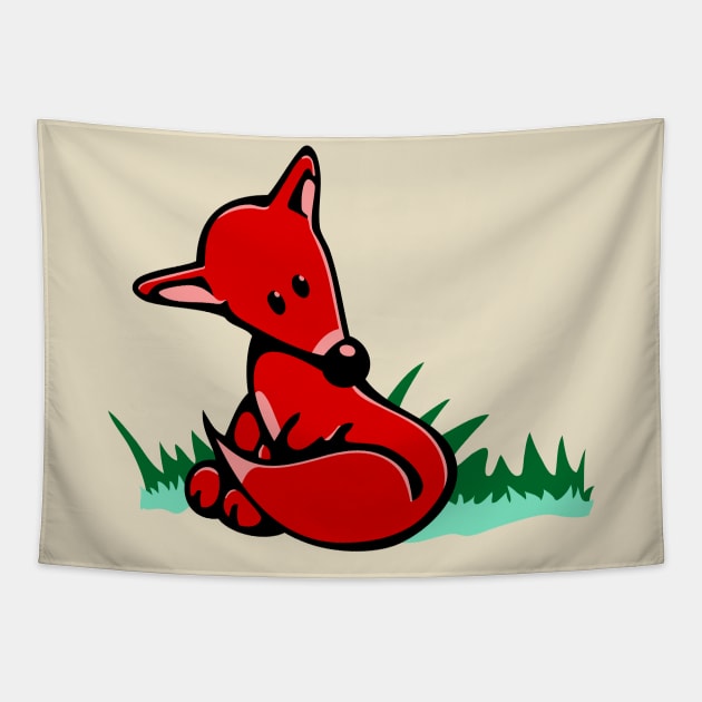 Cute Fox Tapestry by schlag.art