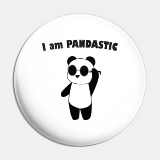 I Am Pandastic Glasses Panda, Unisex Shirt Pin