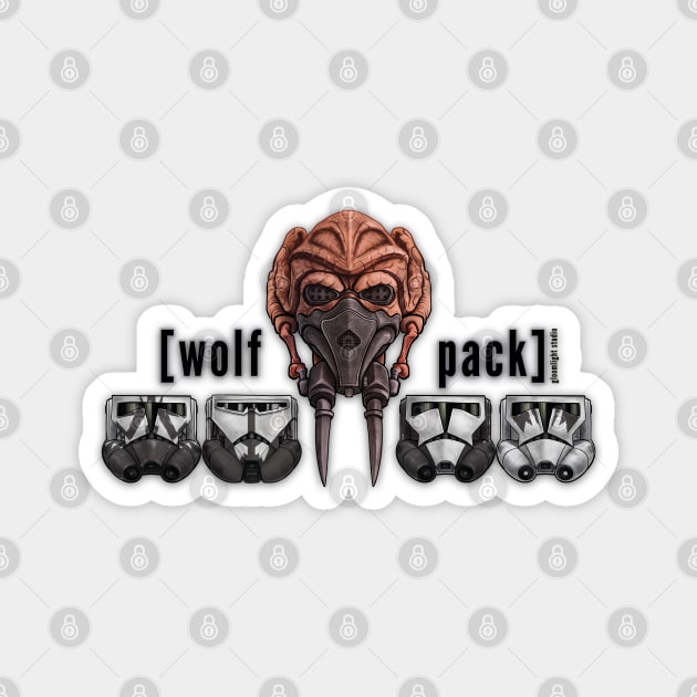 Wolf Pack With Plo Koon Magnet by Gloomlight