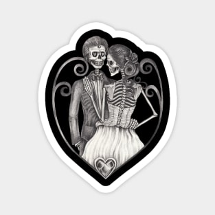 Skeleton lovers couple love wedding. Magnet