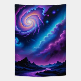 Starry Night Whispers: Digital Art Print Tapestry