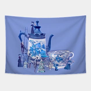 Victorian Coffee (Delft Blue Edition) Tapestry