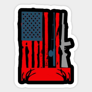 Fishing Sticker Rod USA Flag