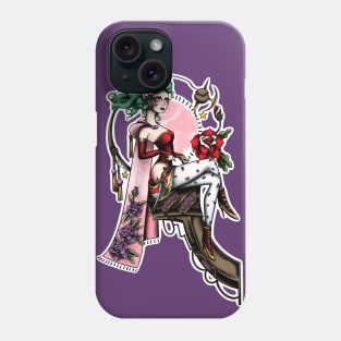 Terra from Final Fantasy 6 (FFVI) in American Traditional Tattoo Portrait Style Phone Case