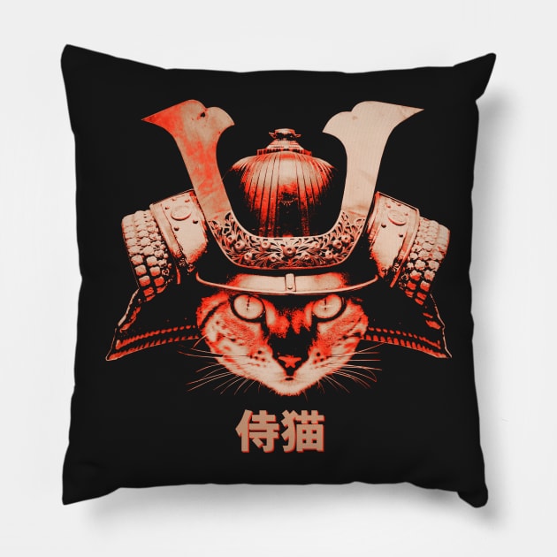 Samurai Cat Pillow by robotface