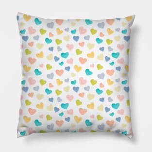 Rainbow Hearts Pattern | Watercolour Pillow