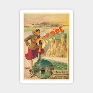 Dieppe France Vintage Travel Poster 1900 Magnet