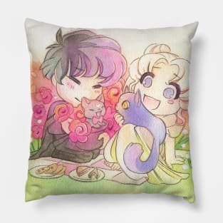 Sailor Moon "Easter Bunny" Picnic with Mamoru and Cats Pillow