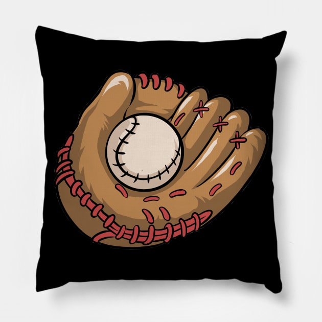 Baseball Glove  Baseball Player Pillow by fromherotozero