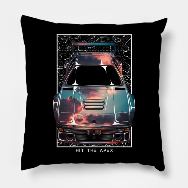 BMW M1 Art Car Pillow by Hit The Apex