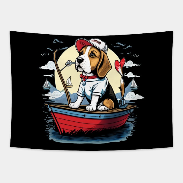 dogs love fishing too Tapestry by Transcendexpectation