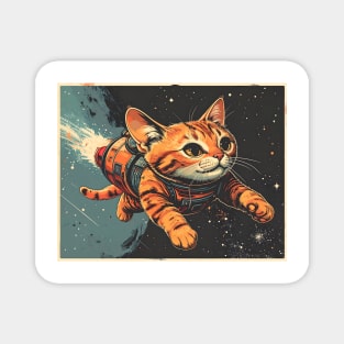 Jetpack Tabby Cat – Vintage Space Traveler Design Magnet