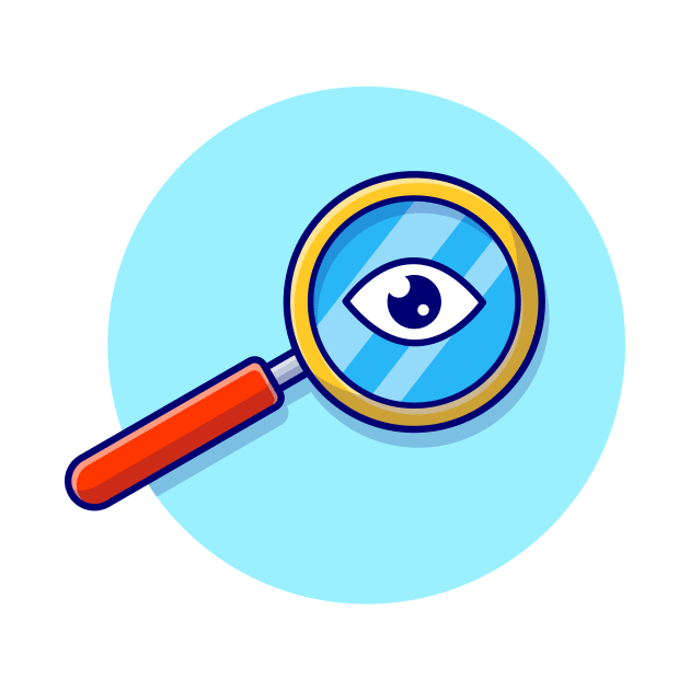 Magnifying Glass Cartoon Vector Icon Illustration by Catalyst Labs