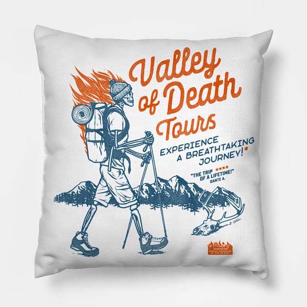 Valley of Death Tours Pillow by victorcalahan
