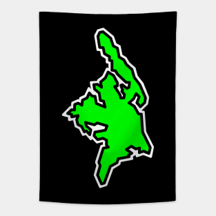 Cortes Island BC Silhouette in a Lime Colour - Clean and Green - Cortes Island Tapestry