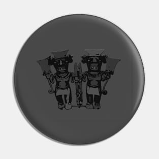 Bat-Head Tribal Figure Pin