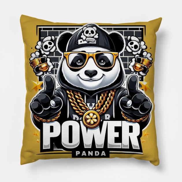 POWER PANDA Pillow by mmpower