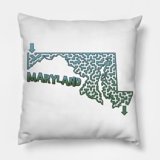 Maryland State Outline Maze & Labyrinth Pillow