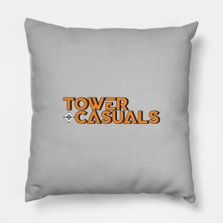 Tower Casuals Logo Orange Blue Blue Pillow