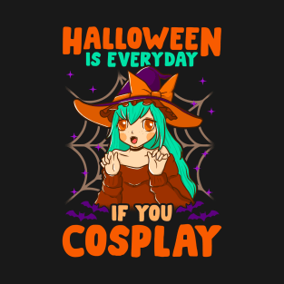 Halloween Cute Chibi Anime Witch Cosplay Manga Character Gift T-Shirt