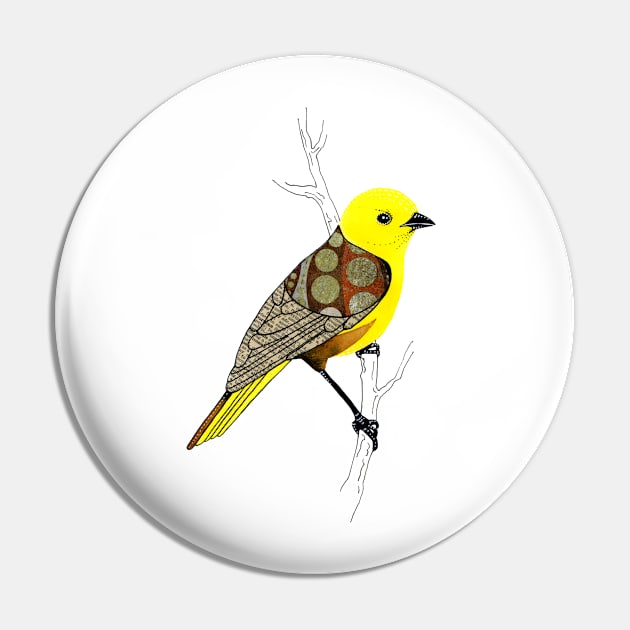 Mohua / Yellowhead Bird Pin by scatterlings