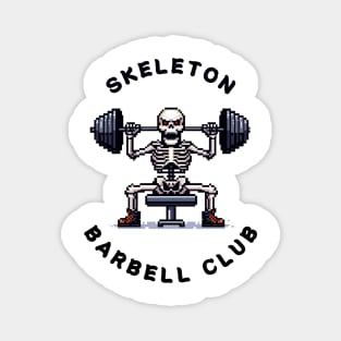 Skeleton Barbell Club Magnet