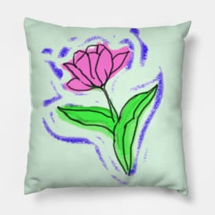 Tulip Flower Art Pillow