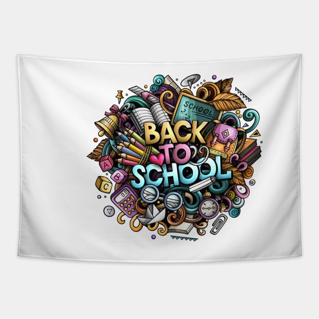 Back to School Doodle Art Tapestry by labatchino