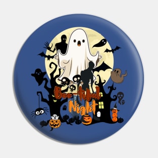 "Boo-tiful Night" Halloween design Pin