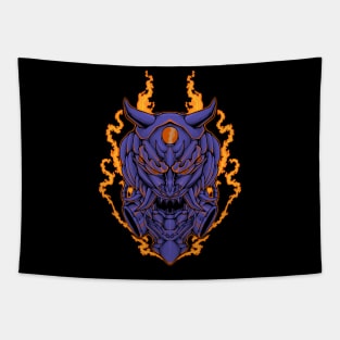 Devil oni mecha mask Tapestry