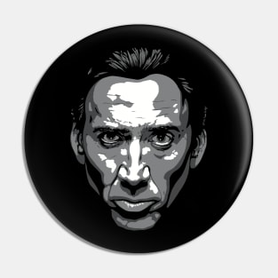 Nicolas Cage greyscale Pin
