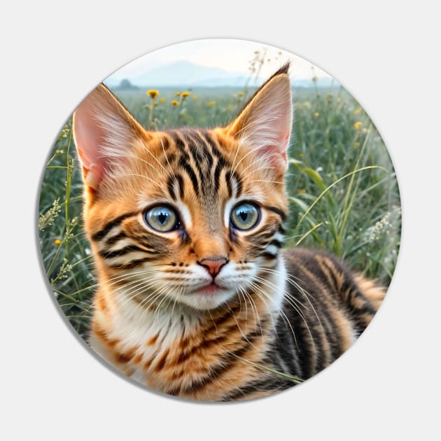 Beautiful Bengal Cat Kitten Pin by PlanetMonkey