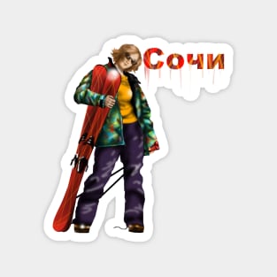 Ski girl Sochi Magnet