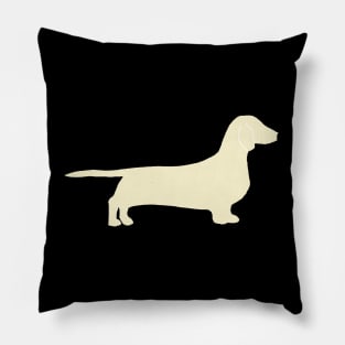 dachshund cream silhouette Pillow