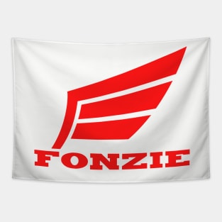 Fonzie Motorcycles - Wings Red Tapestry